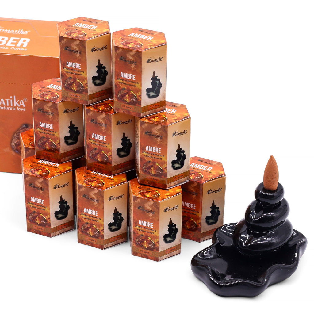 Encens Backflow Masala – Ambre (10 cônes)