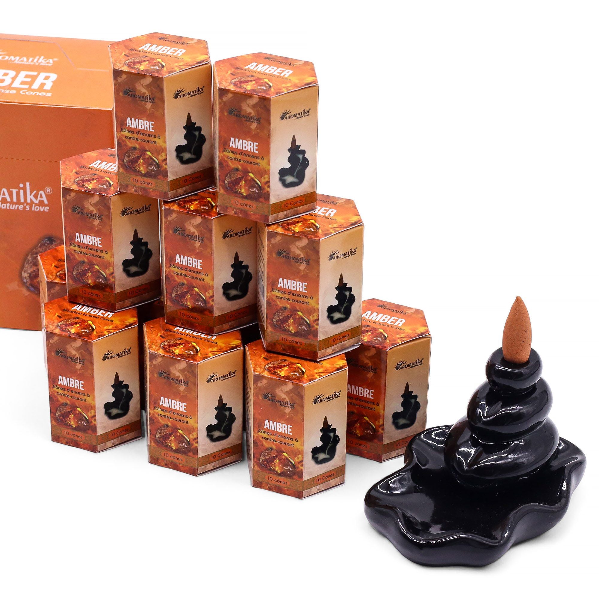 Encens Backflow Masala – Ambre (10 cônes)
