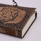 Carnet Ésotérique en Cuir – Pentacle – Gris Antique – 200 pages