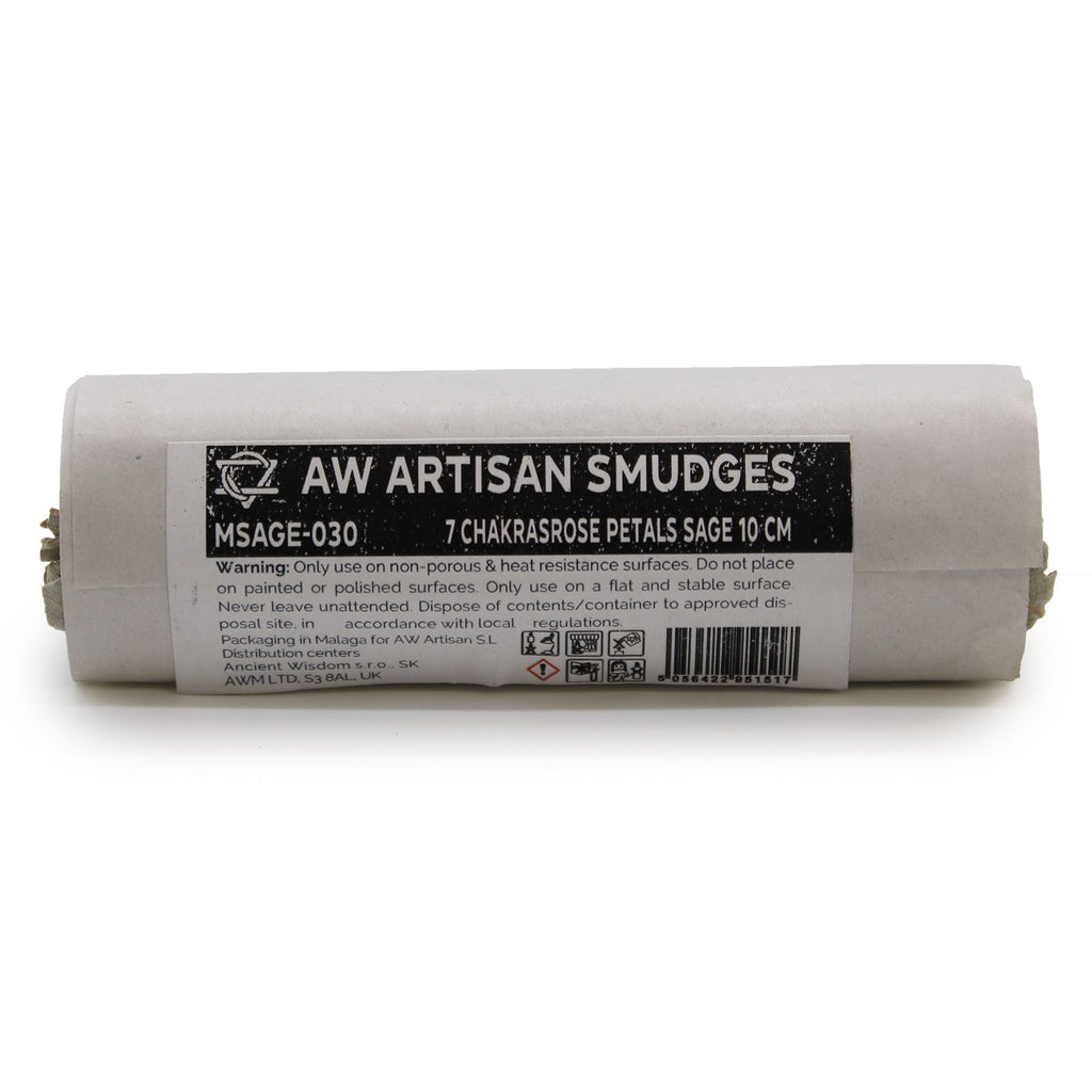 Bâton de Fumigation – Sauge Blanche & Pétales de Rose – 7 Chakras – 10 cm