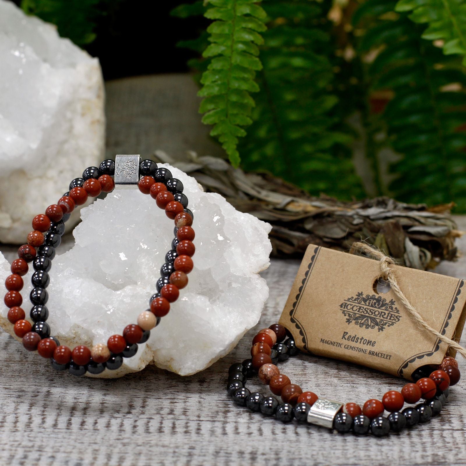 Bracelet Magnétique en Gemmes – Pierre Rouge (Redstone)