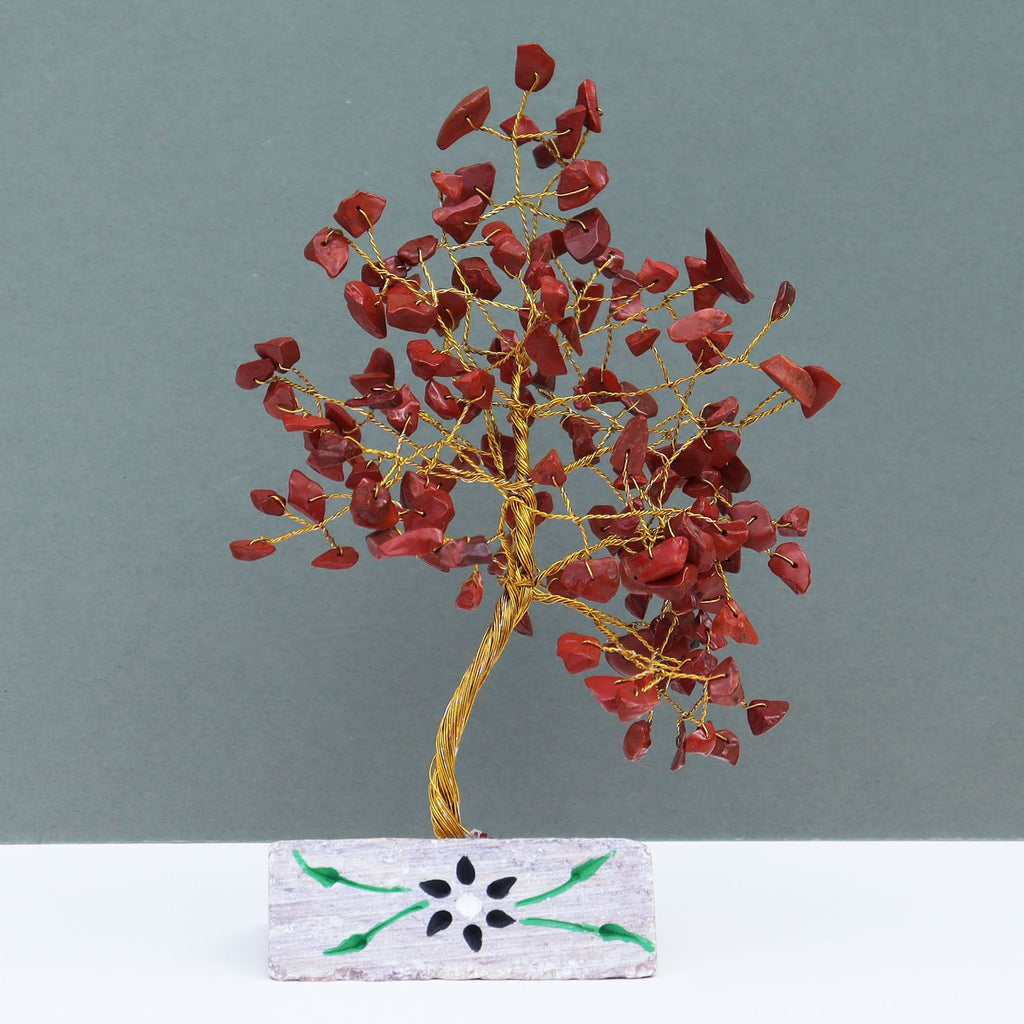 Arbre de Gemmes Indien – Jaspe Rouge – 160 Pierres