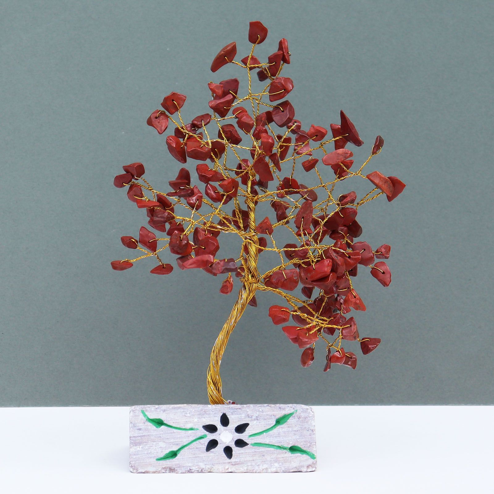 Arbre de Gemmes Indien – Jaspe Rouge – 160 Pierres