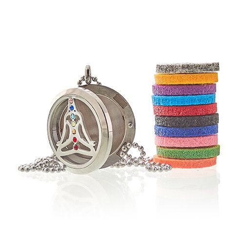 Collier Diffuseur d’Aromathérapie – Yoga Chakra – 30 mm