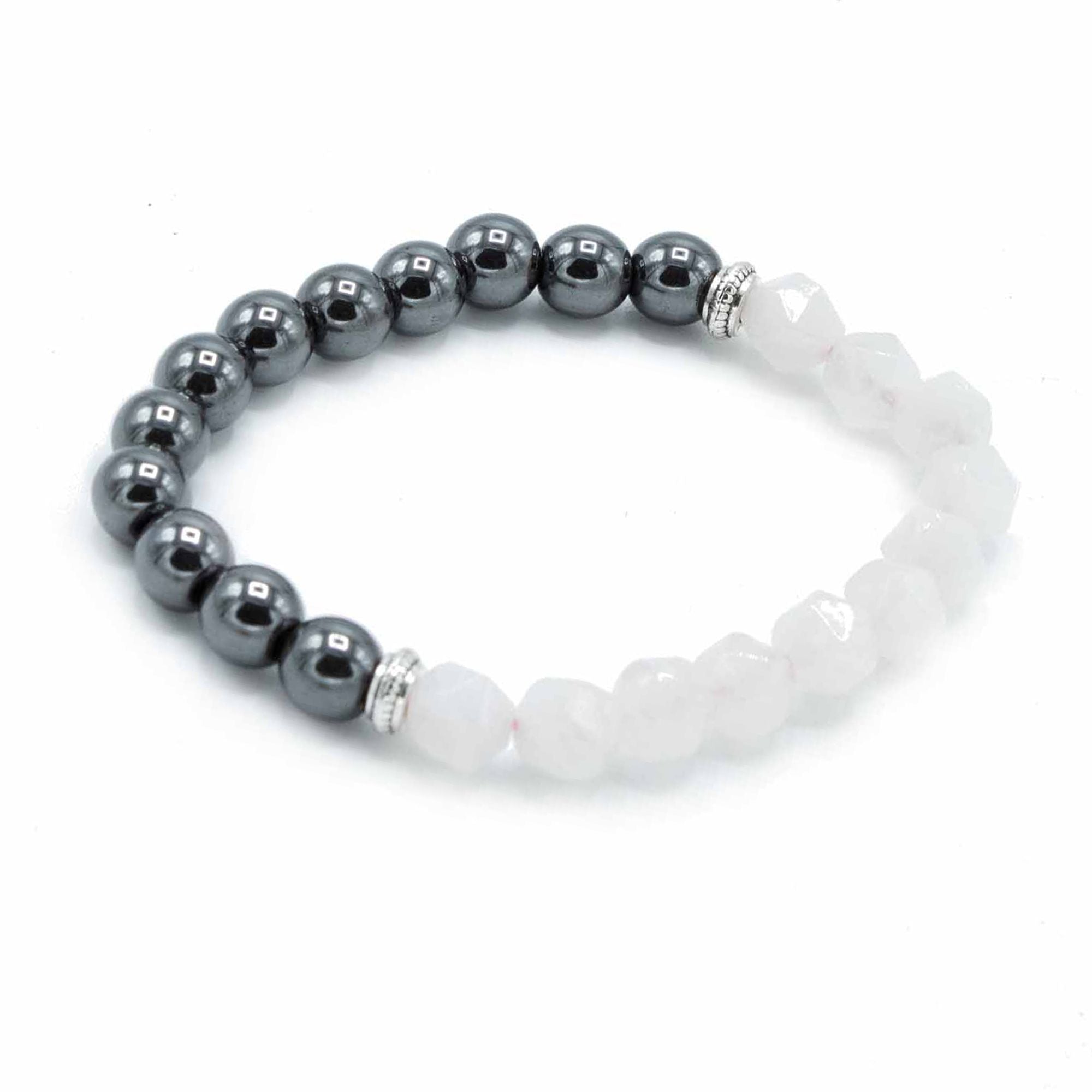 Bracelet Pierres Facettées – Quartz Rose (Fermoir Magnétique)