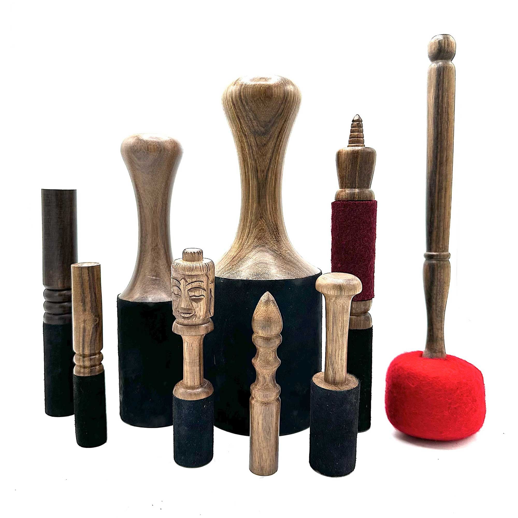 Baguette de Bol Tibétain en Bois – Gravure Bouddha – 14 cm