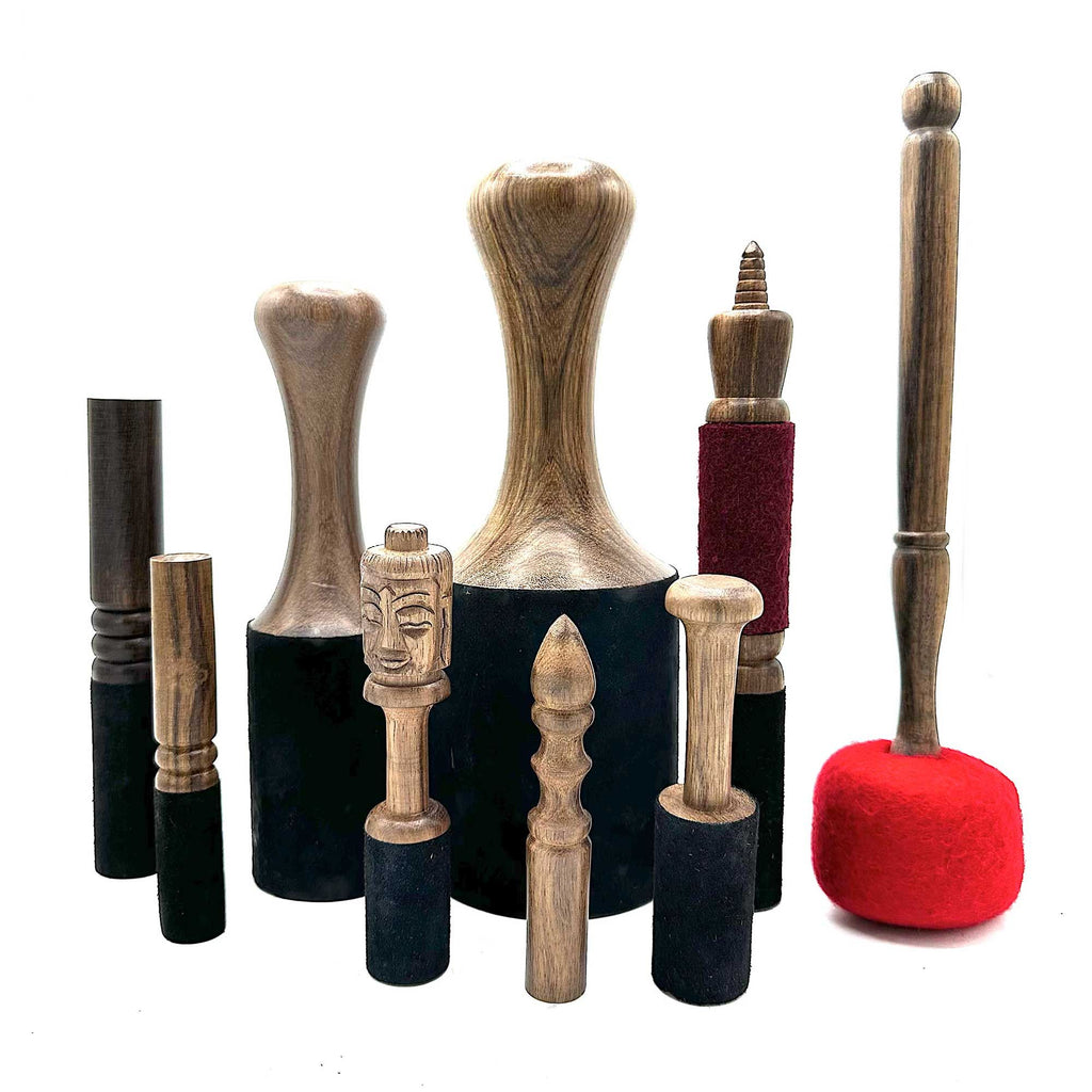 Baguette de Bol Tibétain en Bois – Gravure Namaste – 14 cm
