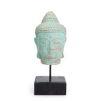 Tête de Bouddha Quiétude sur Support – Vert Cuivré