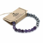 Bracelet Pierres Facettées – Améthyste (Fermoir Magnétique)