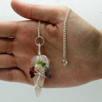 Pendule Sept Chakras en Quartz Rose