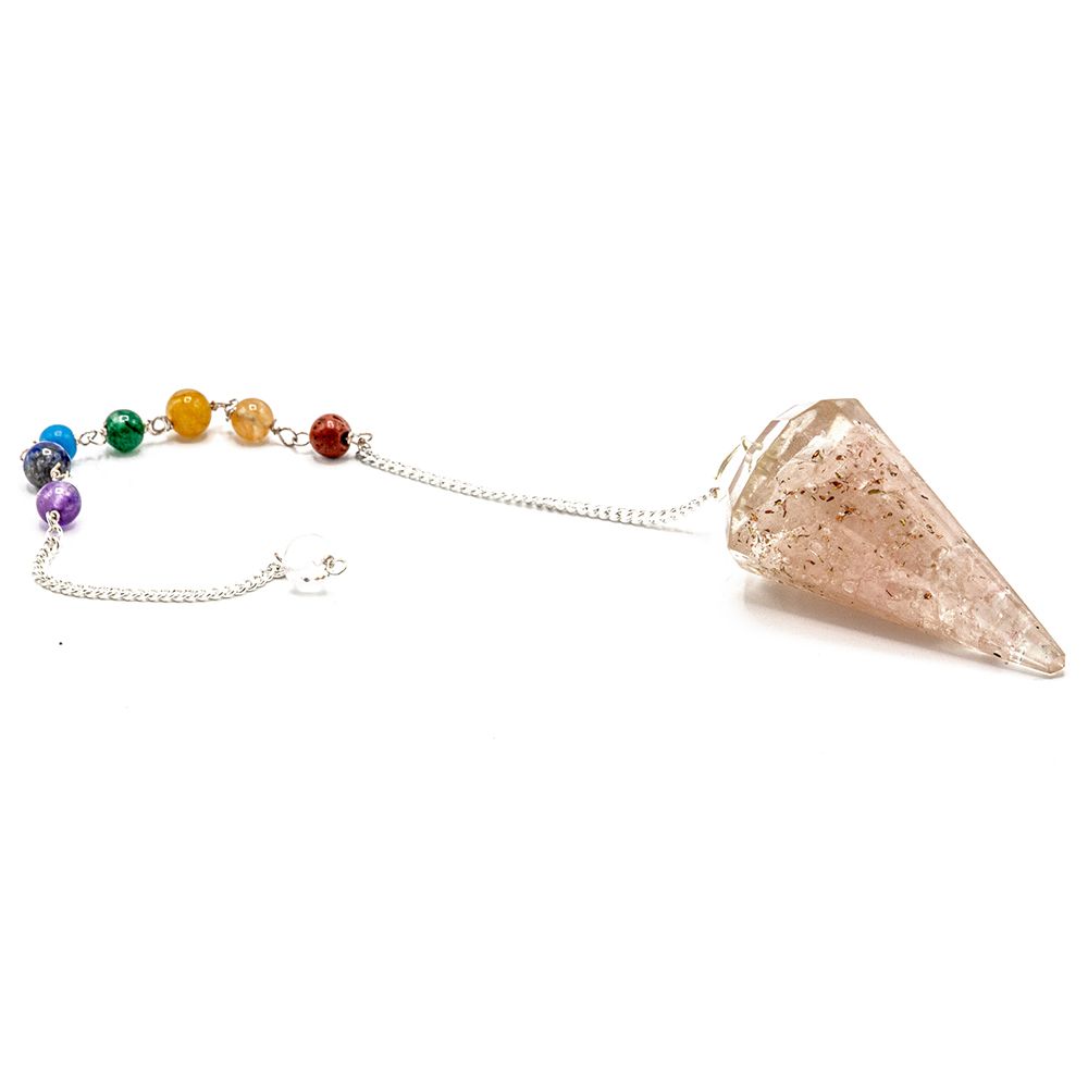 Pendule Orgonite Chakra – Quartz Rose