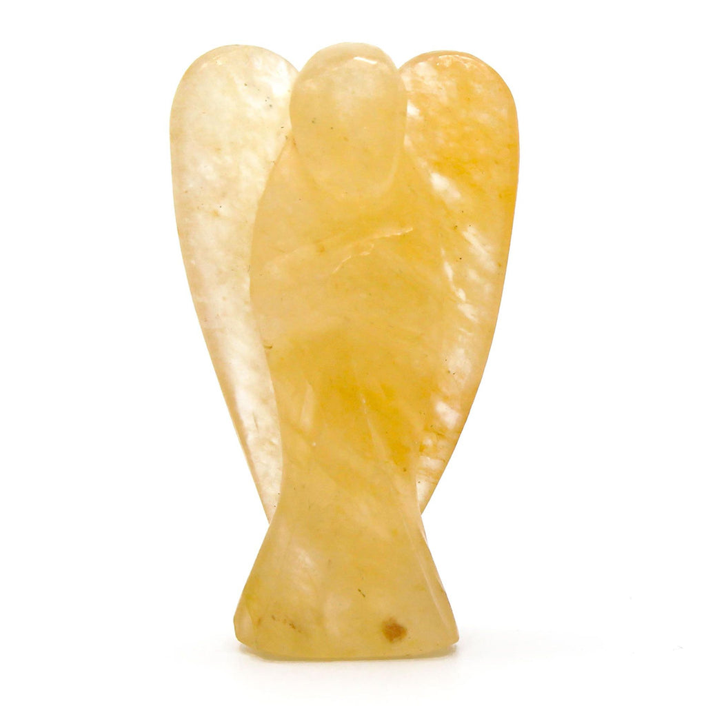 Ange en Gemme Sculpté – Aventurine Jaune
