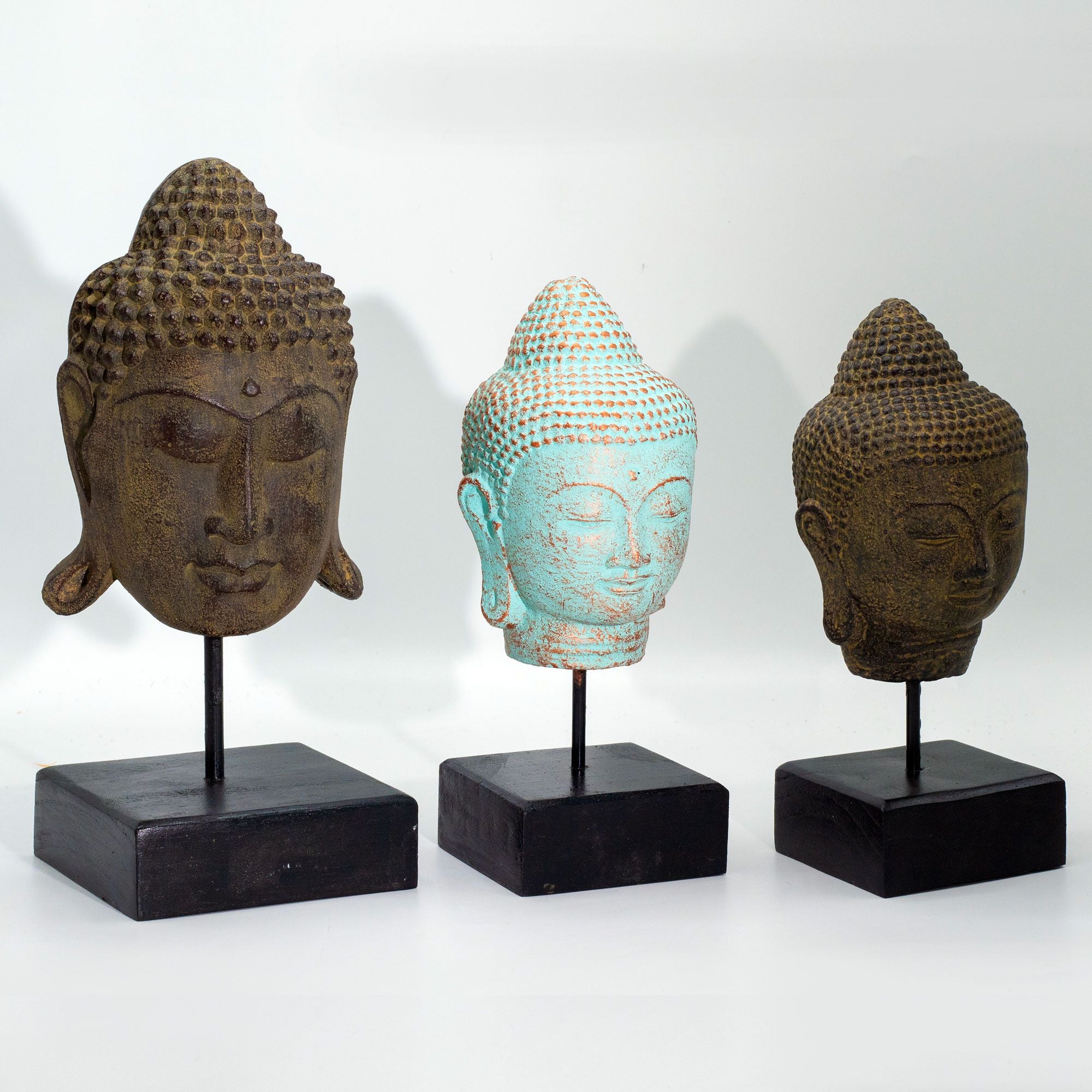 Tête de Bouddha Quiétude sur Support – Gris