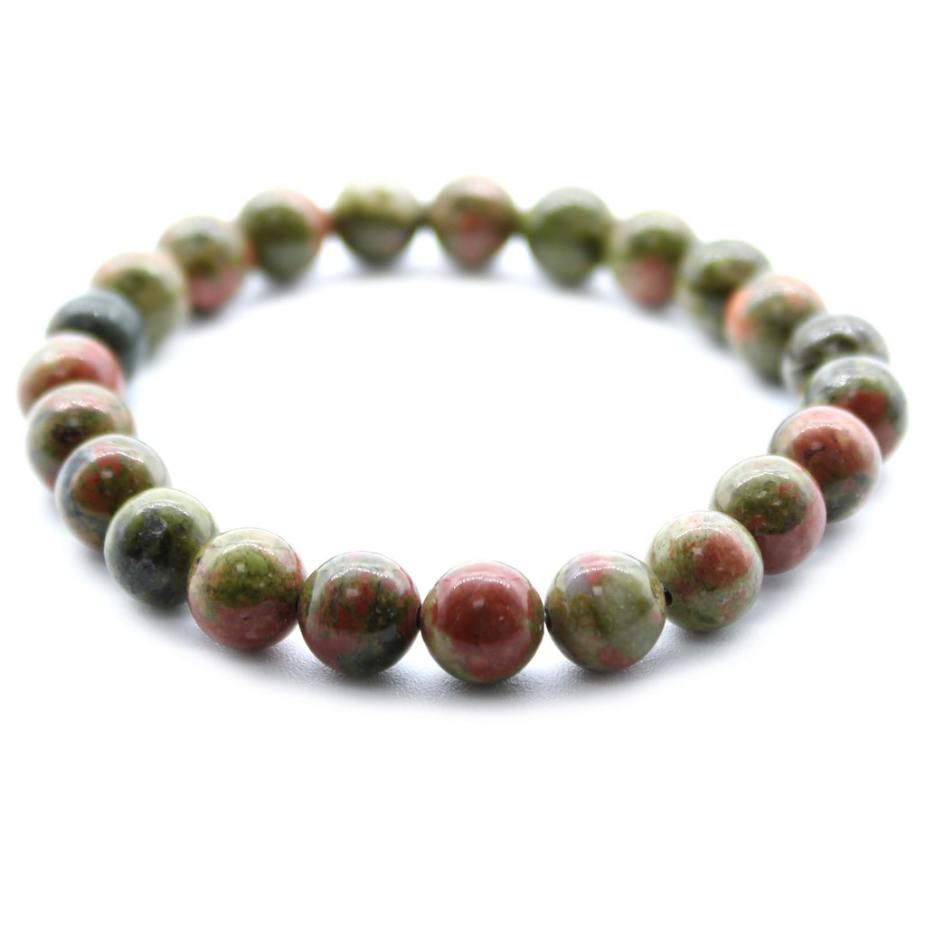 Bracelet Mala – Jaspe Vert – Pierres Rondes