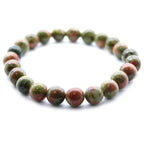 Bracelet Mala – Jaspe Vert – Pierres Rondes