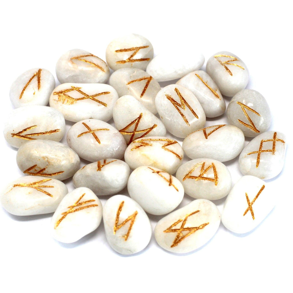 Runes Indiennes en Pochette – Agate Blanche