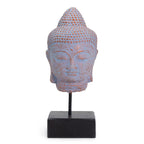 Tête de Bouddha Quiétude sur Support – Bleu Cuivré
