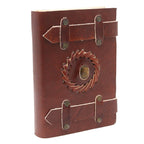 Carnet en Cuir – Œil de Tigre avec Lanières – 15×10 cm