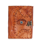 Carnet en Cuir – Tan Clair Evil Eye – 160 pages Deckle – 17×12,5 cm