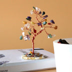 Arbre de Gemmes – Multi Pierres sur base en Agate Naturelle