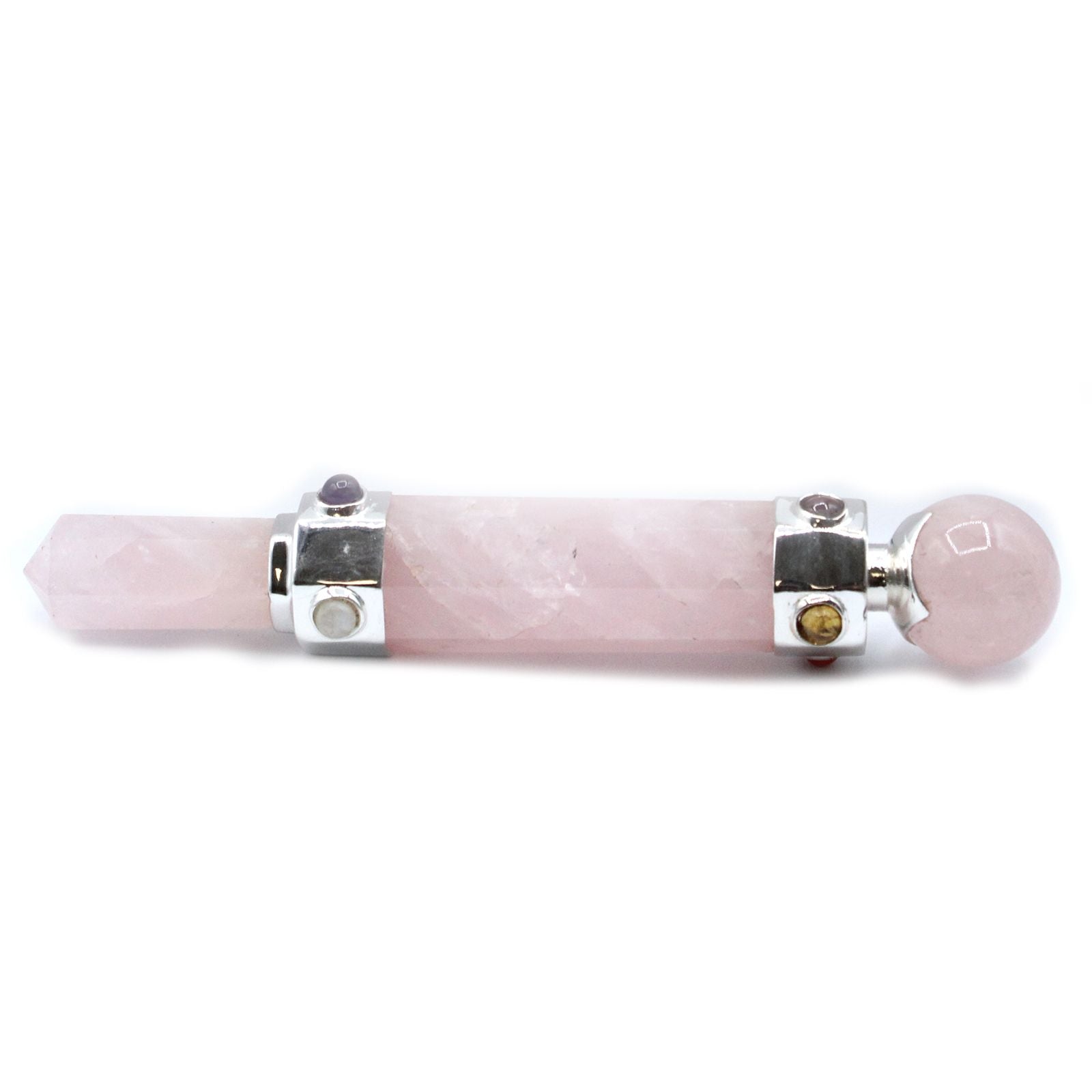 Baguette de Cristal Hexagonale – Quartz Rose – 12 cm