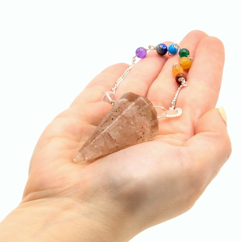 Pendule Orgonite Chakra – Quartz Rose