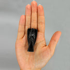 Ange en Agate Noire Sculpté à la Main