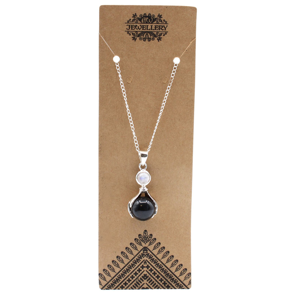 Pendentif Pointe – Agate Noire (Petit Format)