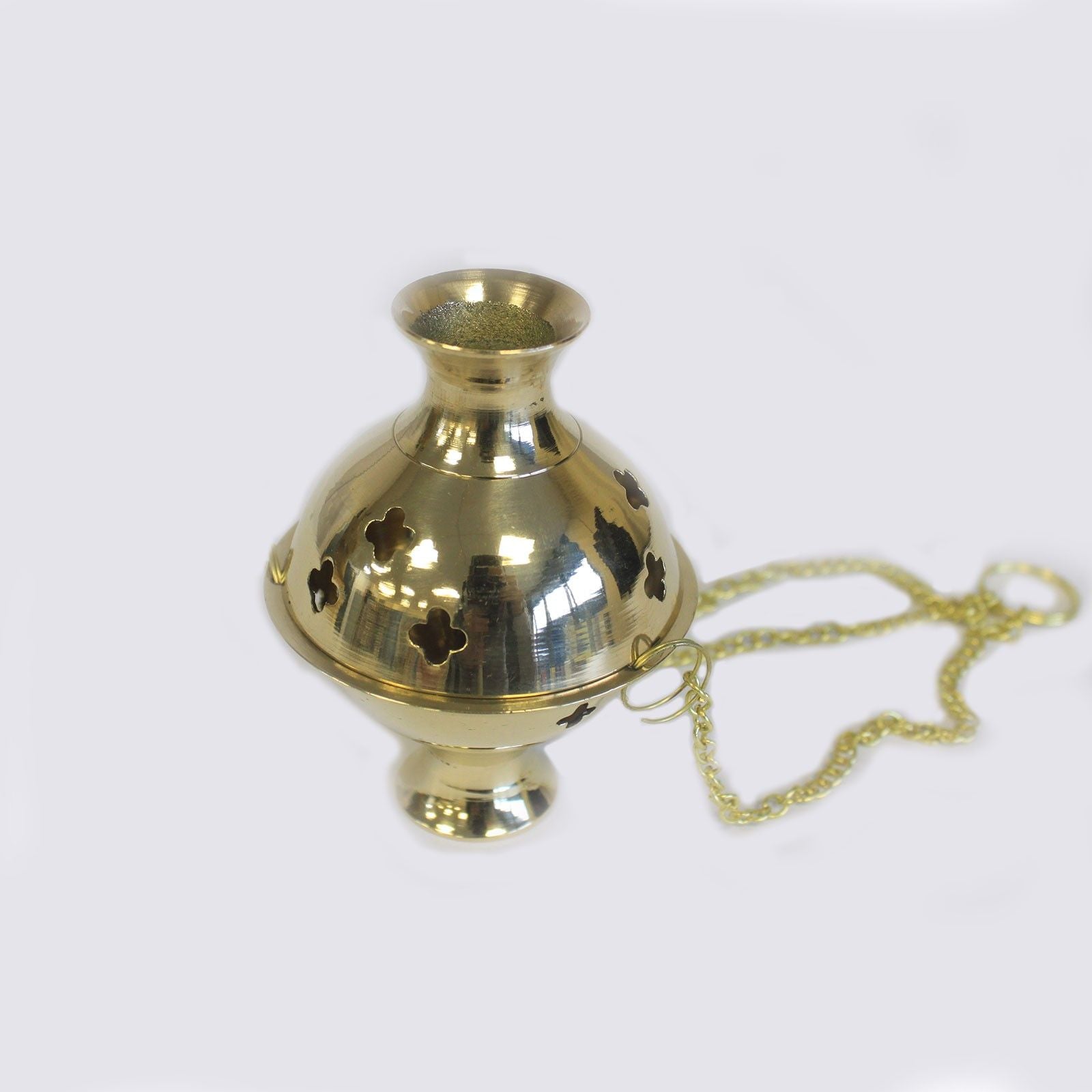 Encensoir Suspendu en Laiton – Thurible à Chaînes – 16 cm