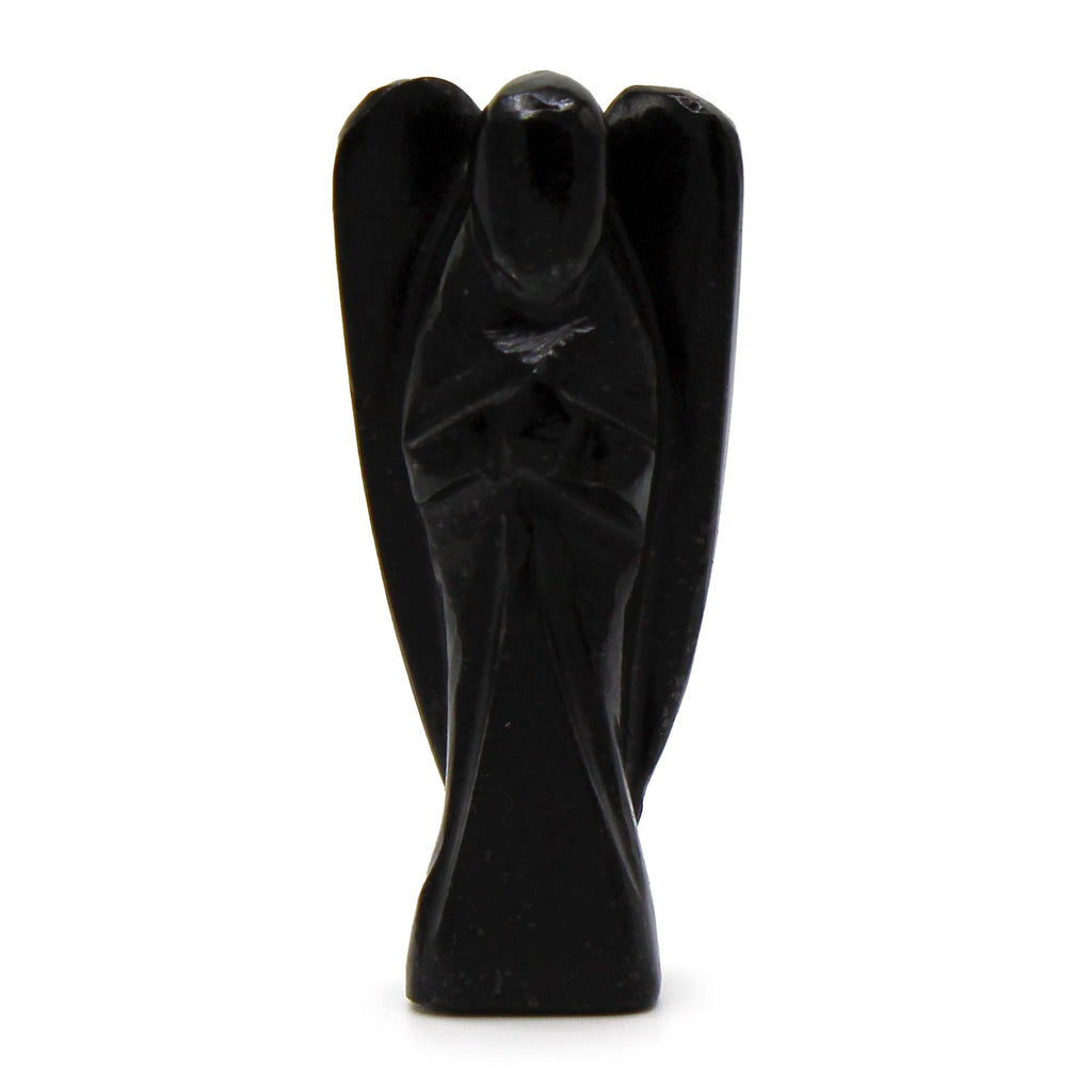 Ange en Agate Noire Sculpté à la Main