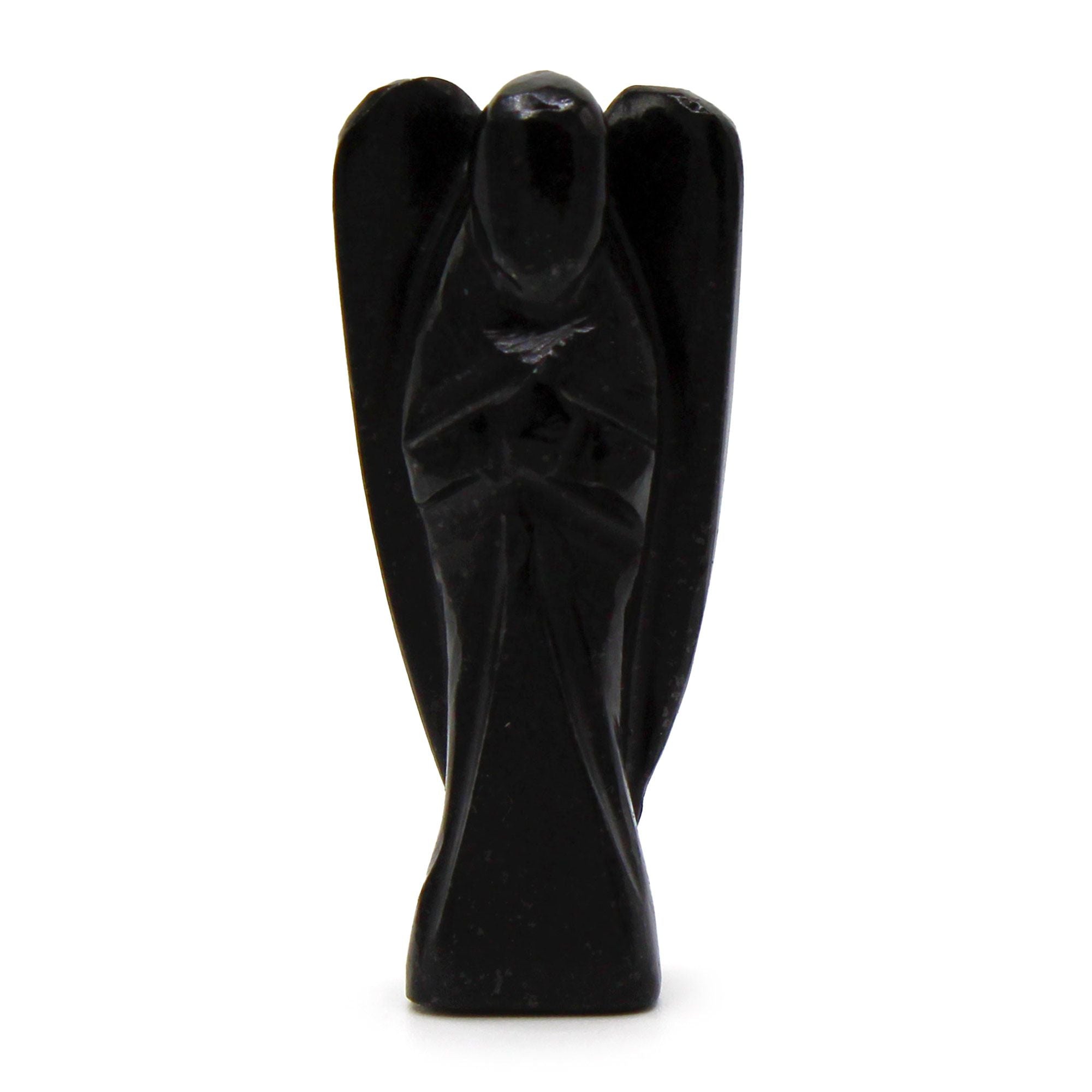 Ange en Agate Noire Sculpté à la Main