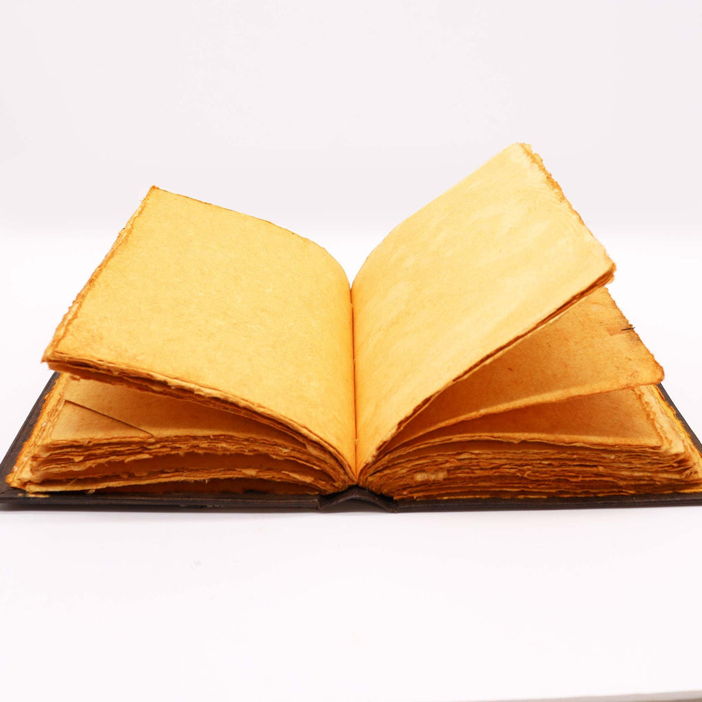 Grand Carnet en Cuir – Triple Lune Zinc – 200 pages Deckle – 26×18 cm