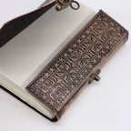 Carnet Ésotérique en Cuir – Mandala Lotus – Gris Antique – 200 pages