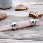 Baguette de Cristal Hexagonale – Quartz Rose – 12 cm