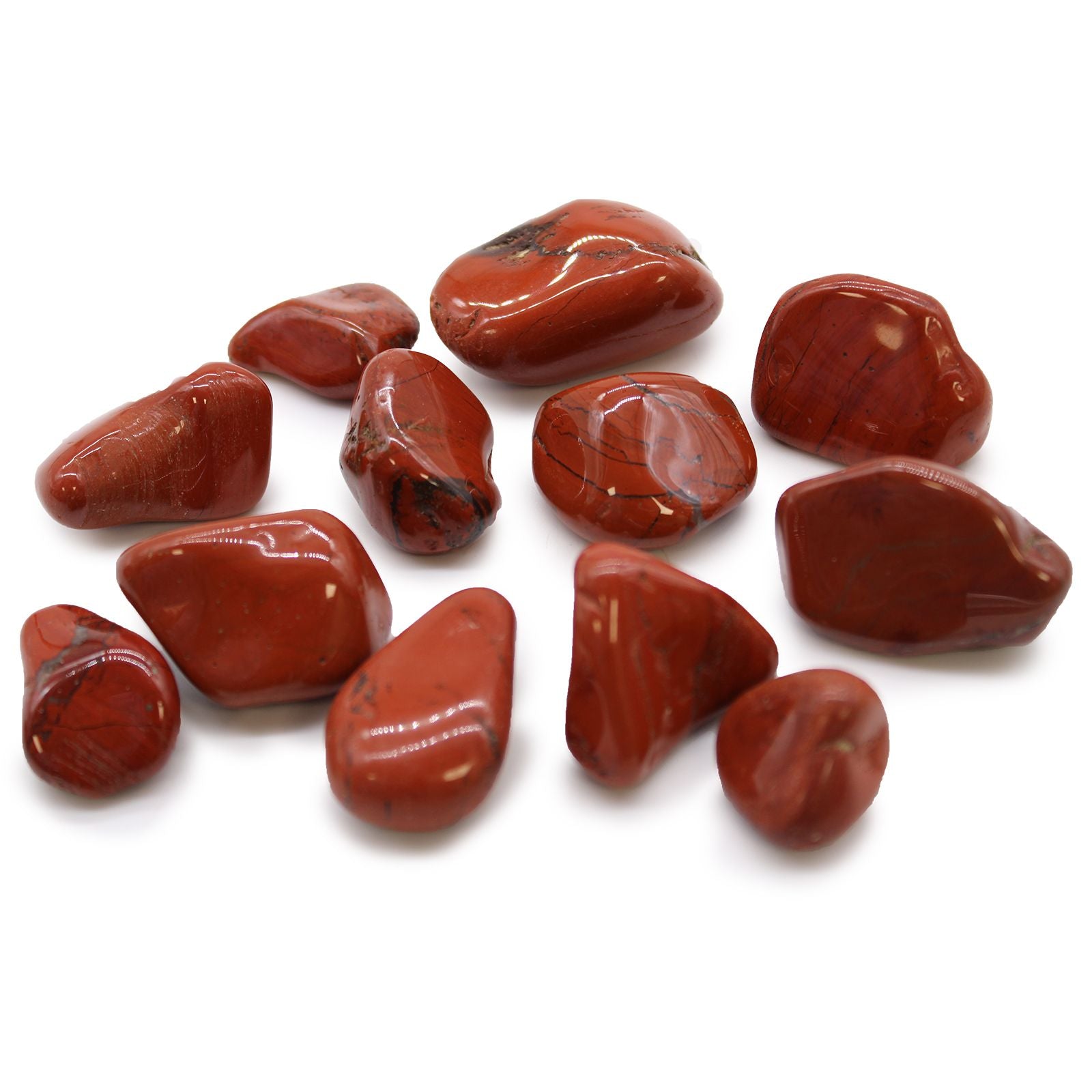 Sachet de 12 Pierres Roulées Moyennes – Jaspe Rouge