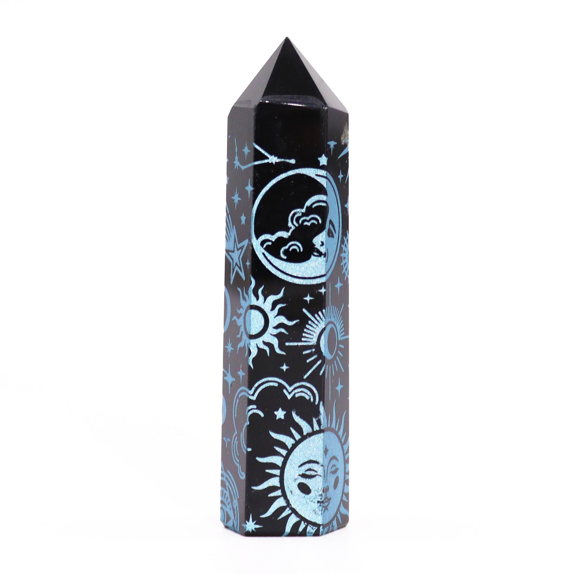 Pointe d'Obsidienne Noire – Noir Intense – 9 cm