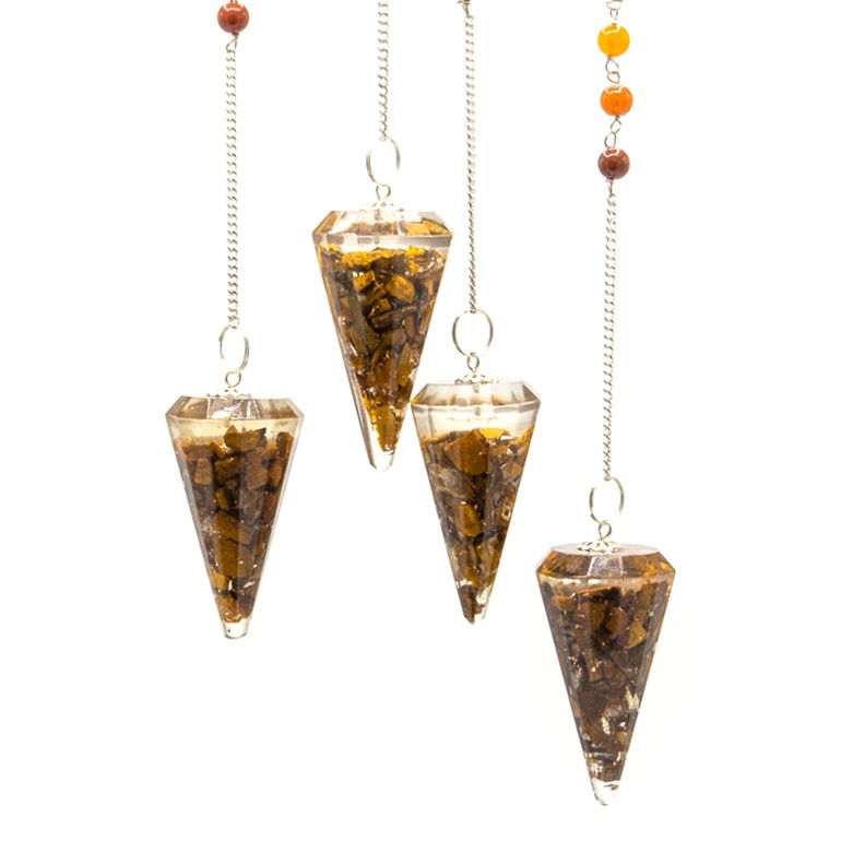 Pendule Orgonite Chakra – Œil de Tigre