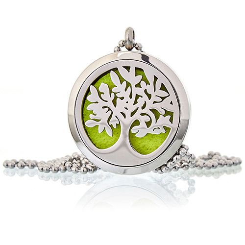 Collier Diffuseur d’Aromathérapie – Arbre de Vie – 30 mm