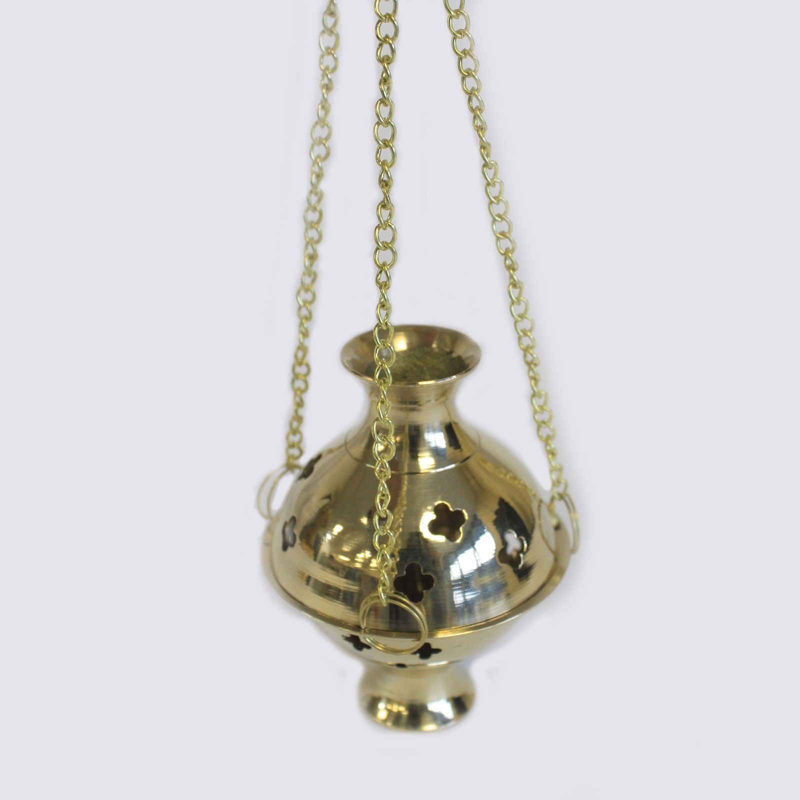Encensoir Suspendu en Laiton – Thurible à Chaînes – 16 cm