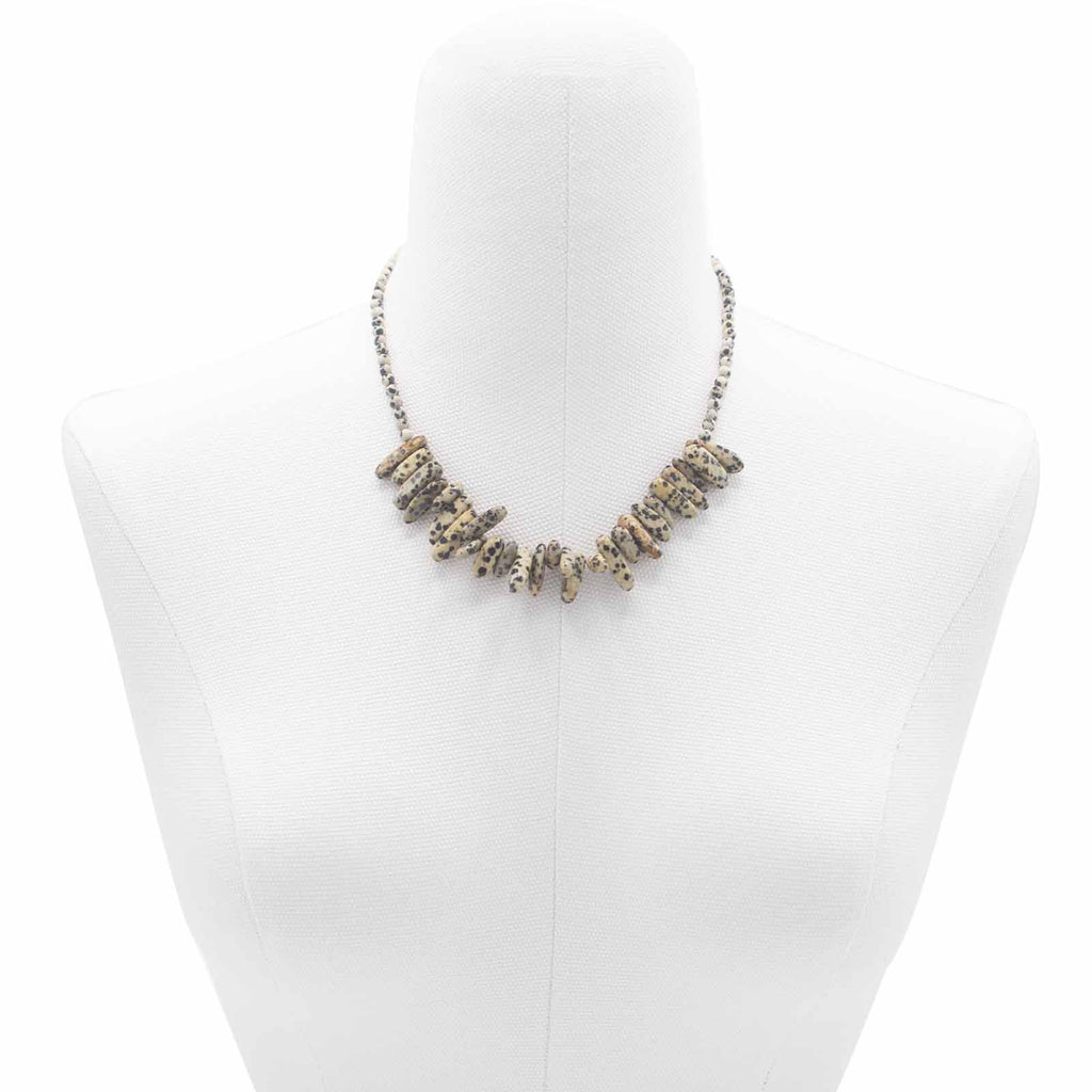 Collier Longstone Gem – Jaspe Dalmatien