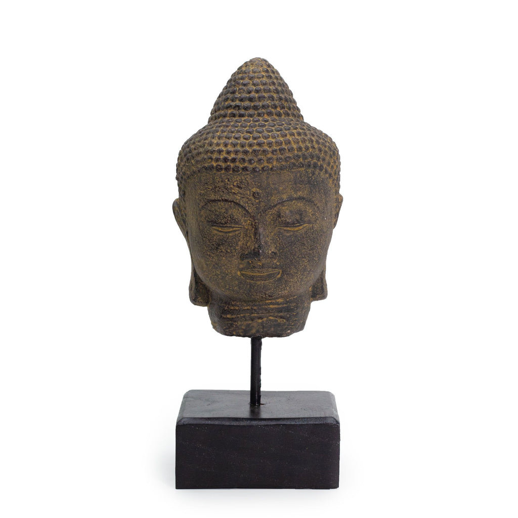 Tête de Bouddha Quiétude sur Support – Gris