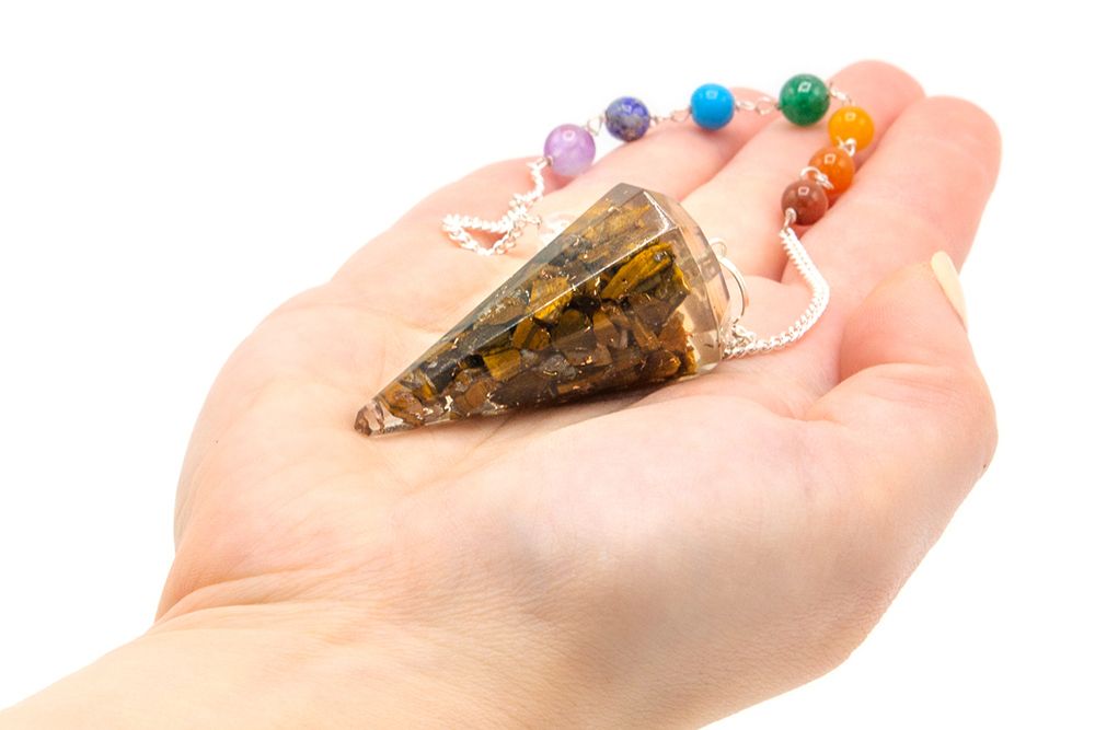 Pendule Orgonite Chakra – Œil de Tigre