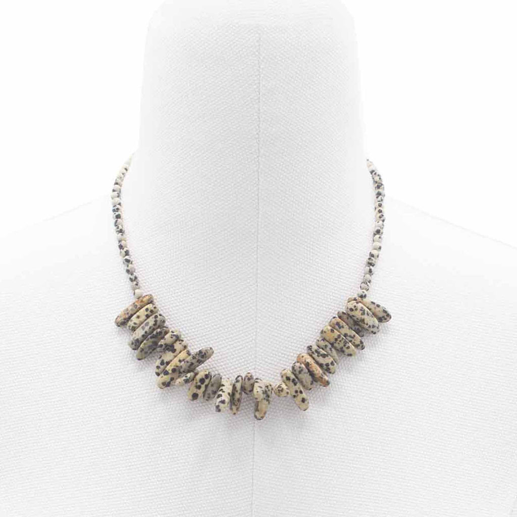 Collier Longstone Gem – Jaspe Dalmatien