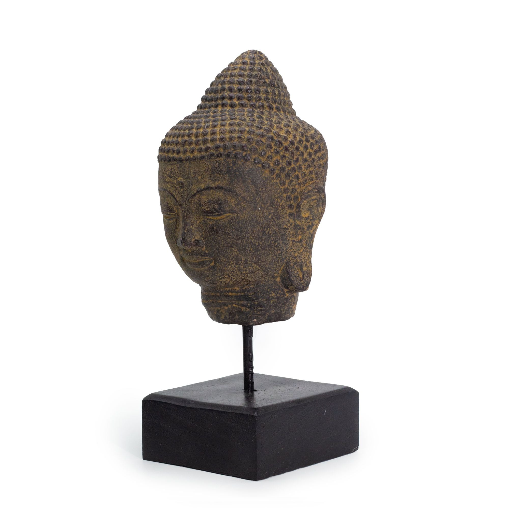 Tête de Bouddha Quiétude sur Support – Gris