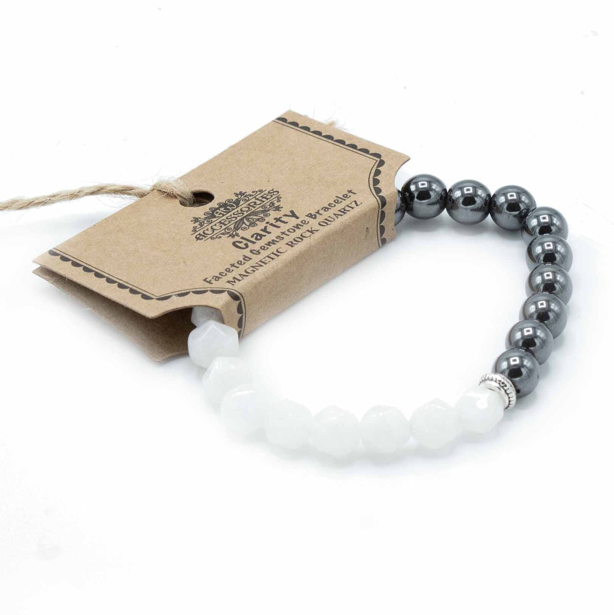 Bracelet Pierres Facettées – Quartz Clair (Variante)