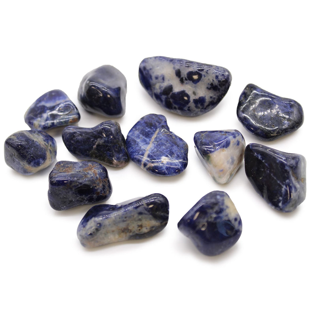 Sachet de 12 Pierres Roulées Moyennes – Sodalite Bleu Pur