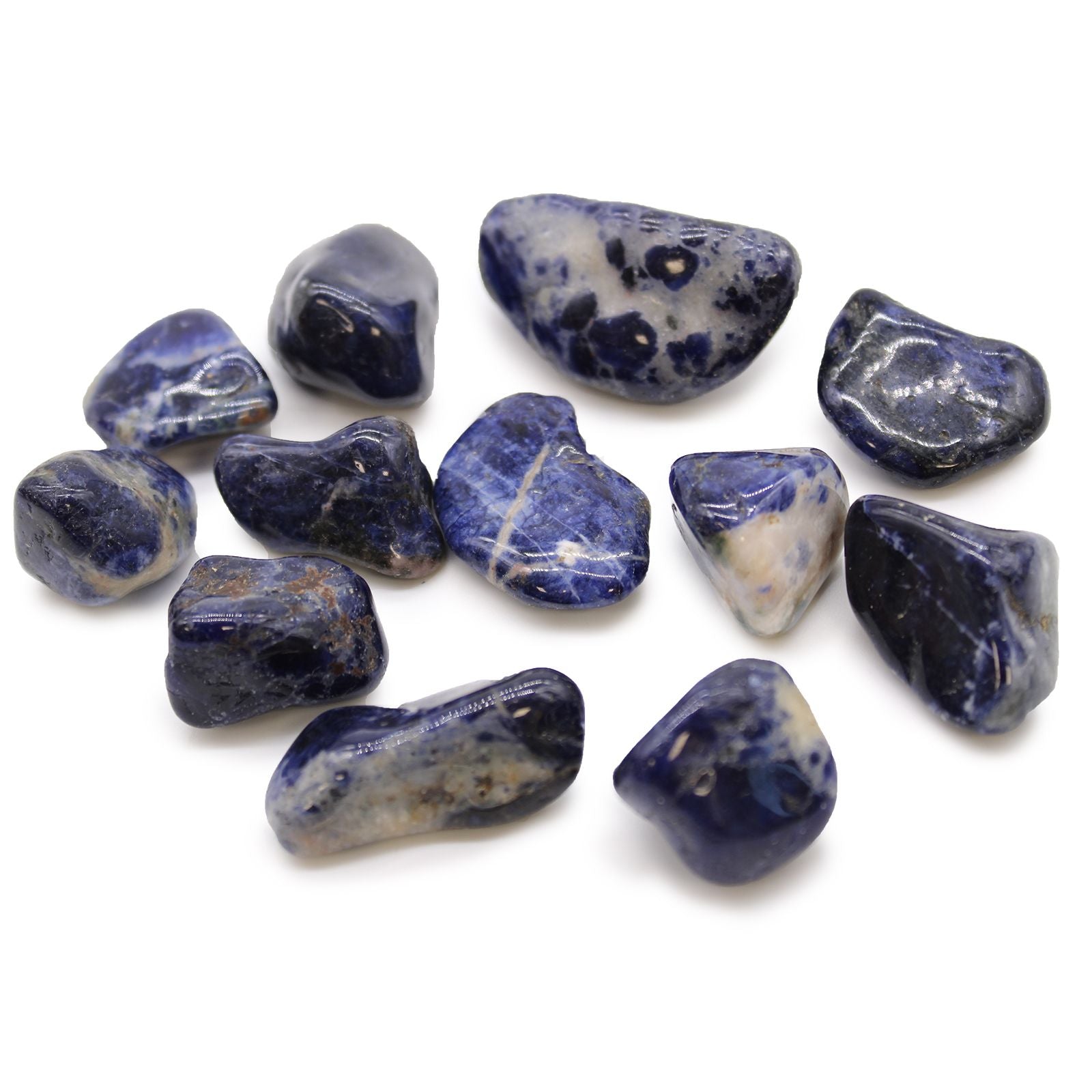 Sachet de 12 Pierres Roulées Moyennes – Sodalite Bleu Pur