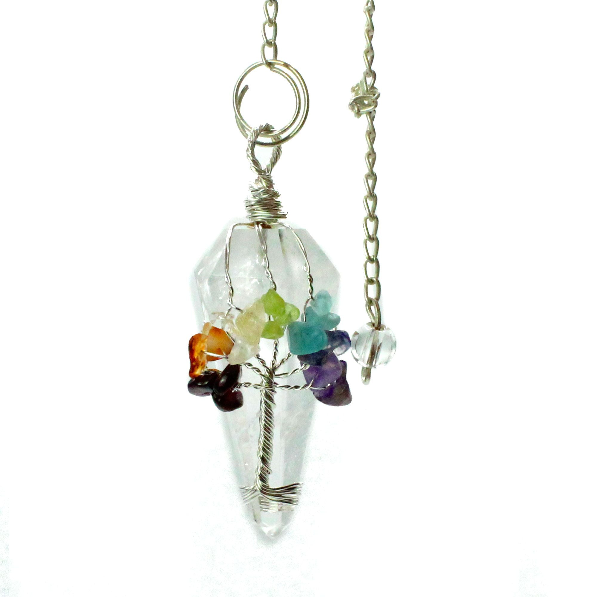 Pendule Magique – Sept Chakras – Quartz Blanc