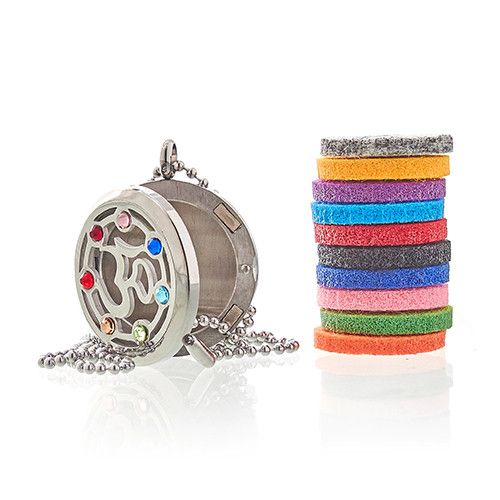 Collier Diffuseur d’Aromathérapie – OM Chakra – 30 mm