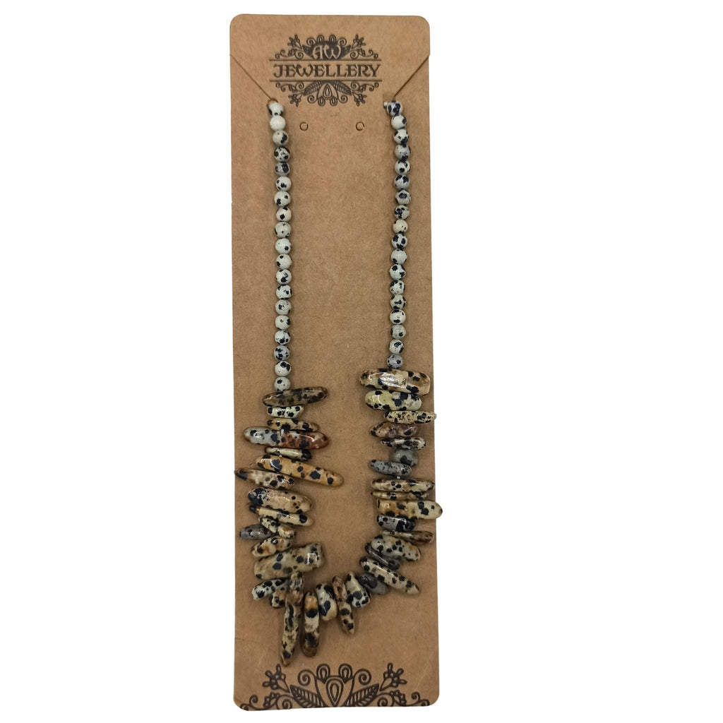 Collier Longstone Gem – Jaspe Dalmatien